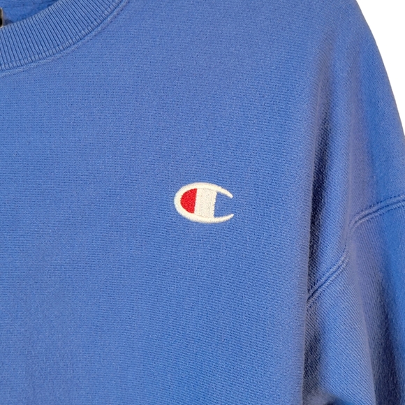 Champion Reverse Weave Vintage Y2K Heavy Light Blue Crewneck Sweatshirt Size XS - Picture 5 of 15